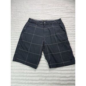 Hang Ten Blue Plaid Flat Front Chino Shorts Men’s SZ 32 Surf Skate Beach
